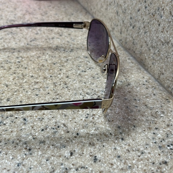 Vera Bradley women’s sunglasses and matching case. The frame is a light gold. - Picture 13 of 17